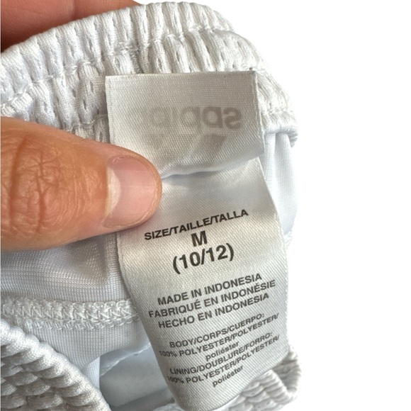 Adidas Youth Boys White & Black Stripe Athletic Shorts Size Medium 10-12‎ - Picture 8 of 8